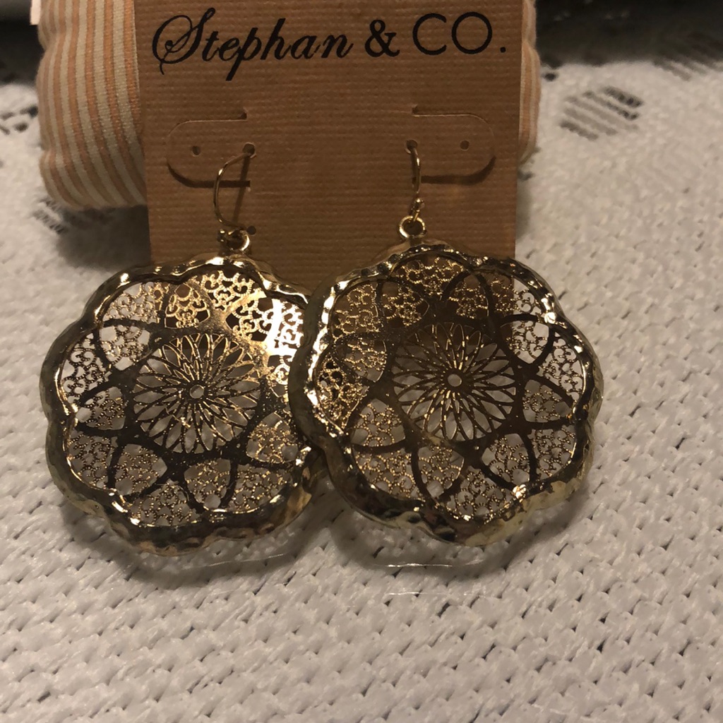 Stephan & Co Round Filigree Hook Earrings